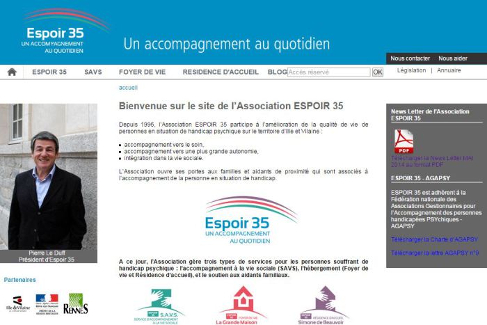 Copie écran site web Espoir 35 (Nov 2014)