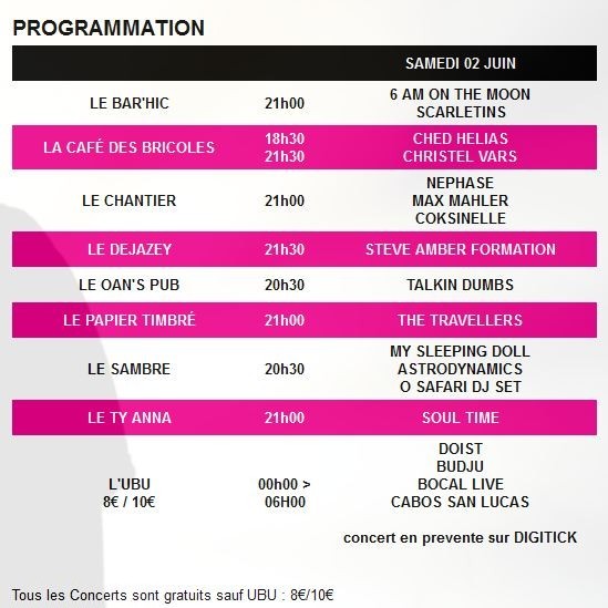 Bars n Rennes - Programmation 2012