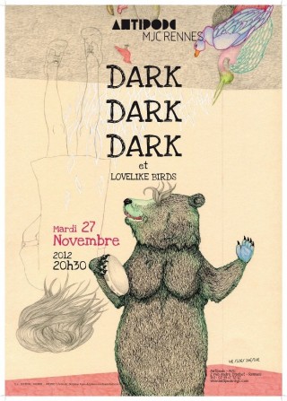 Affiche Dark Dark Dark Antipode MJC by Delphine Vaute