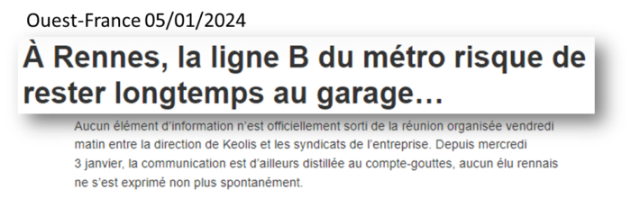 À Rennes, la ligne B du métro risque de rester longtemps au garage…