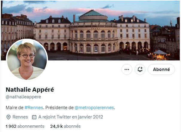 X/Nathalie Appéré@nathalieappere Maire de #Rennes. Présidente de @metropolerennes .