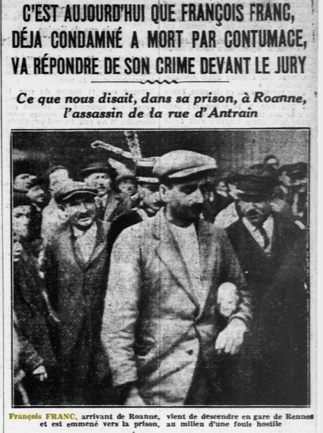 François-Eugène Franc, le second des assassins du jardinier de la rue d'Antrain, va comparaître devant le jury.