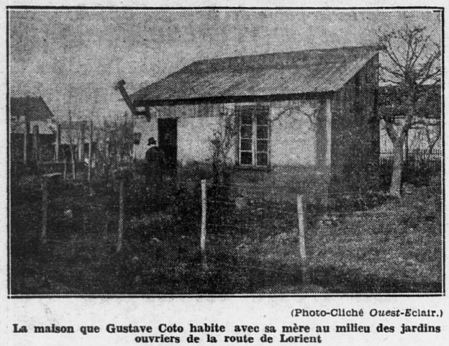 La maison de Gustave Cotto au milieu des jardins ouvriers de la route de Lorient