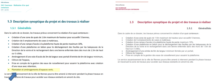 les travaux prévus concernent la création d’un quai conteneur