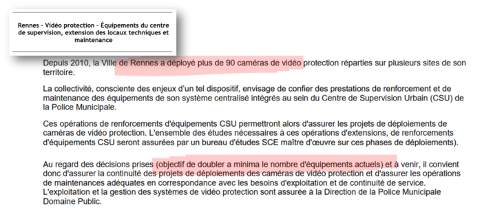 Video protection - Equipements du centre de supervision, extension des locaux techniques et maintenance