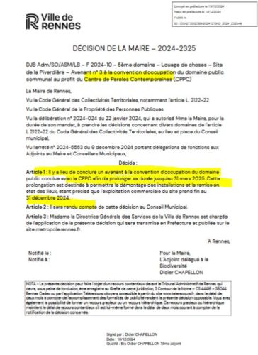 ACTES RÉGLEMENTAIRES : Décision du Maire n°2024-2325 du 2024-12-18 